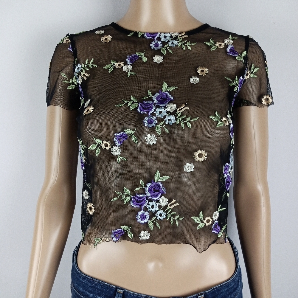 Urban Outfitters | See Through Floral Blouse S